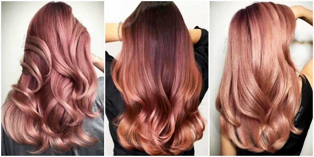 Окрашивание волос розовое золото фото_2