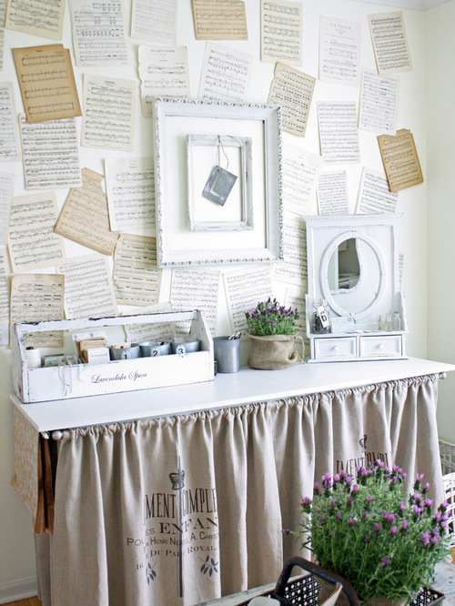 Textured wall with old papers