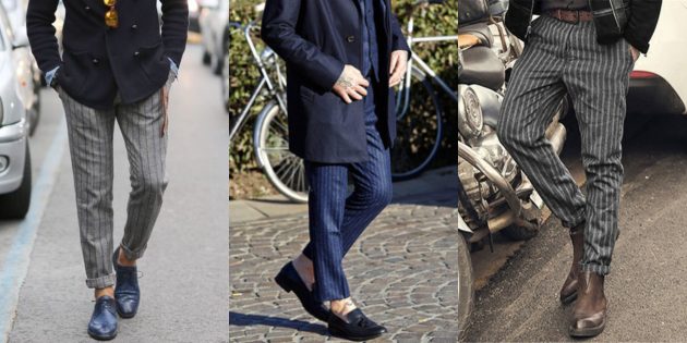Самые модные мужские брюки: Брюки в вертикальную полоску