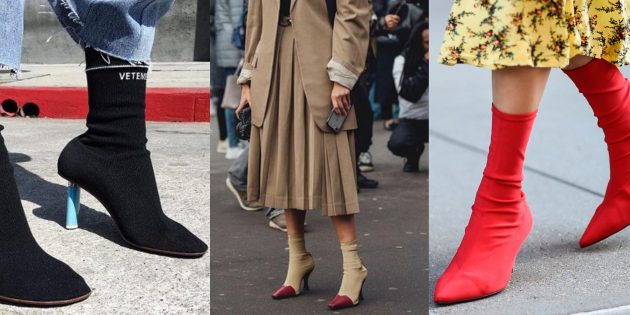 Модная обувь осень-зима 2019/2020: сапоги-чулки