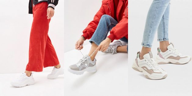 Модная женская обувь весны-лета 2020 года: Массивные белые кроссовки