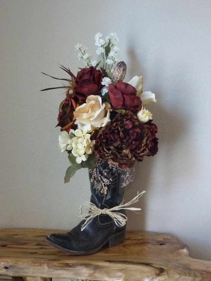 Cowboy boot vase