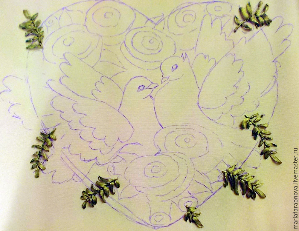 «Вместе навсегда»: вышиваем голубков атласными лентами, фото № 2