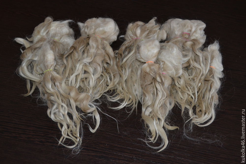 Кукольные волосы из козьей шерсти. Моем, расчесываем и красим кудри для трессов, фото № 1