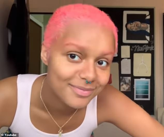 Time for change: Vlogger Lori Faith, 18, from New York had pink hair when she first bleached it