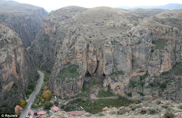 The entrance to an Armenian cave,