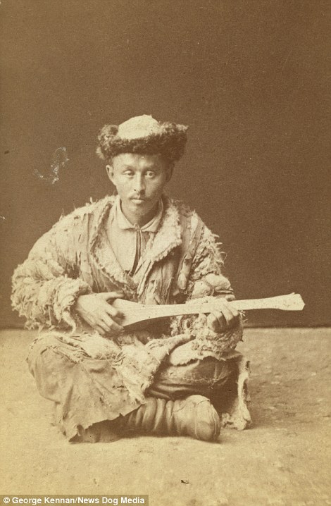 Another image from the late 19th century shows a Kazakh man with a dombra - form of instrument similar to a lute