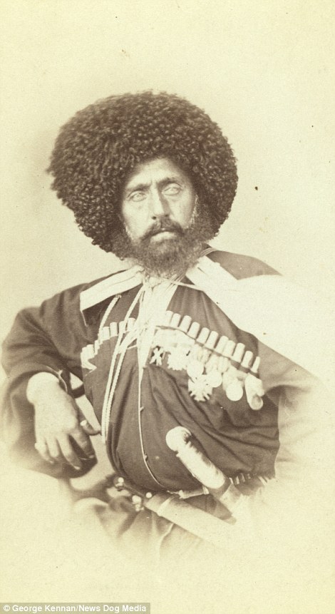 George Kennan also captured portraits of men from the Transcaucasia region, in an that is now Georgia, Armenia, and Azerbaijan