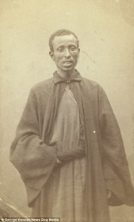 This portrait of an Afro-Karabakh mountaineer (left) was among a number of images showcasing the diversity of the Russian Empire during the era