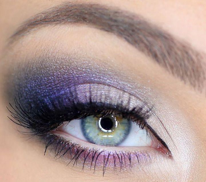 Вечерний макияж для голубых глаз: 10 стильных идей