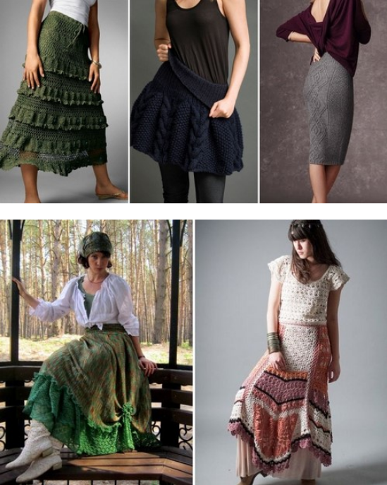С чем носить вязаную юбку?