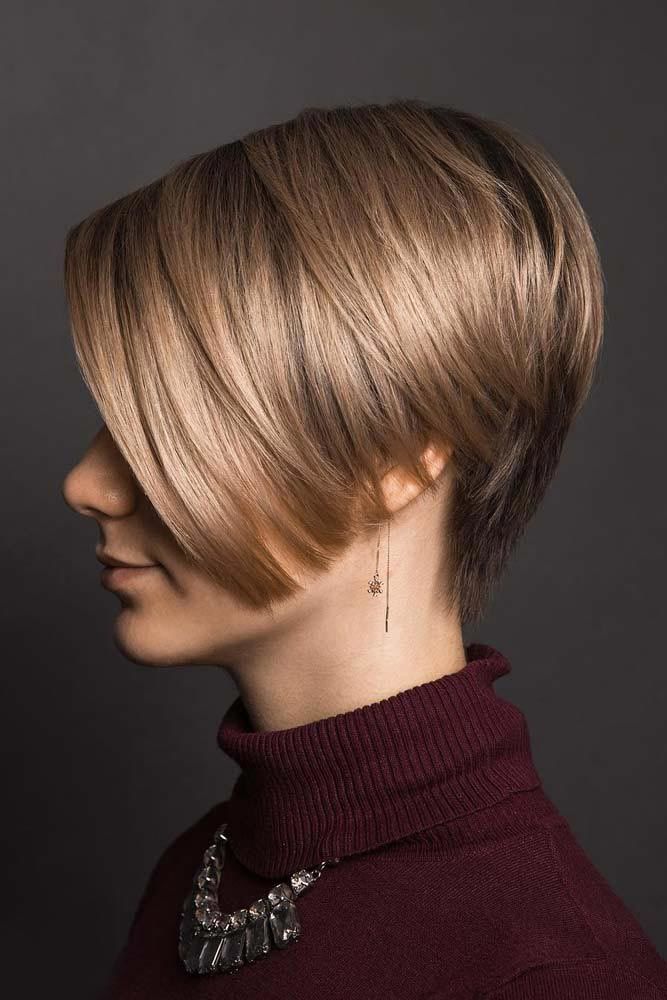 Dark Blonde Straight Long Pixie #shorthaircuts #haircuts #pixiehaircut