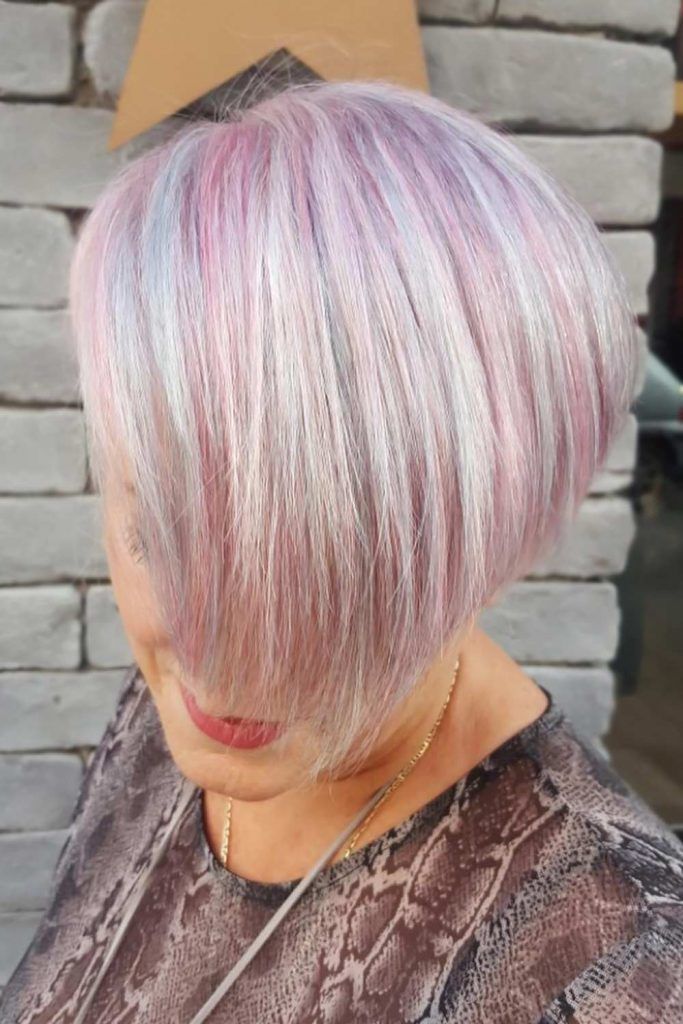 Short Bob Haircuts Pink #shorthaircuts #haircutsforolderwomen