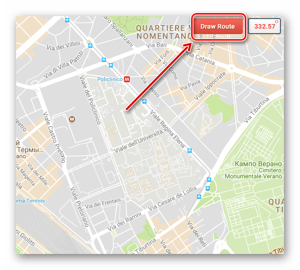 Пункт Draw Route