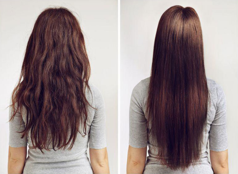 коллагеновое выпрямление волос - фото до и после
