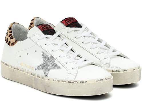 Белые кожаные кроссовки Golden Goose с серебряными звездами