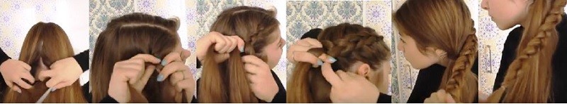 Плетёный узел из голландских кос: этапы выполнения 1