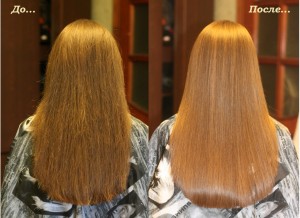 Фото Кератинового выпрямления волос до и после