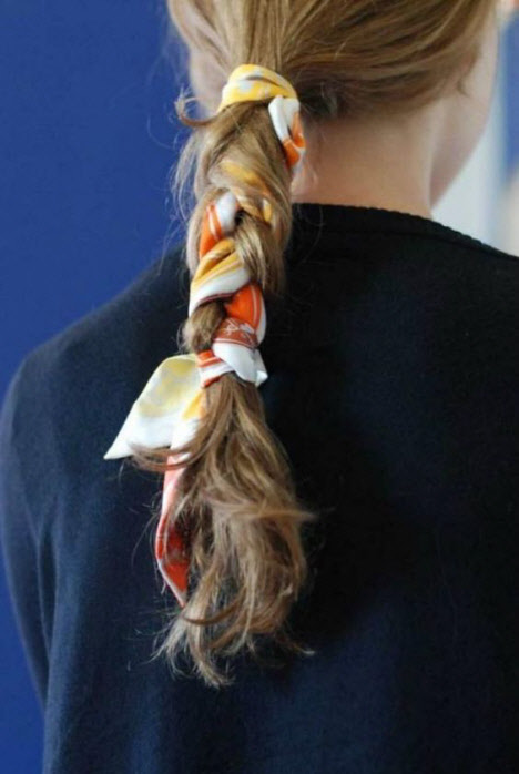 Плетение кос с платком