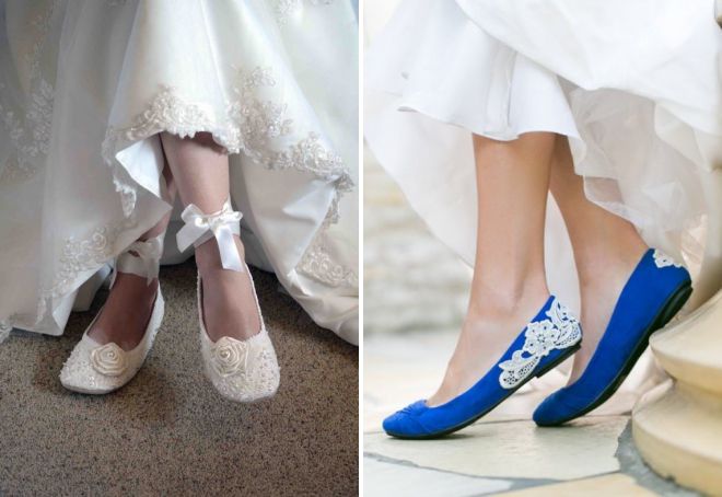 свадебные туфли без каблука