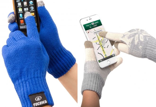 вязаные перчатки для сенсорных экранов